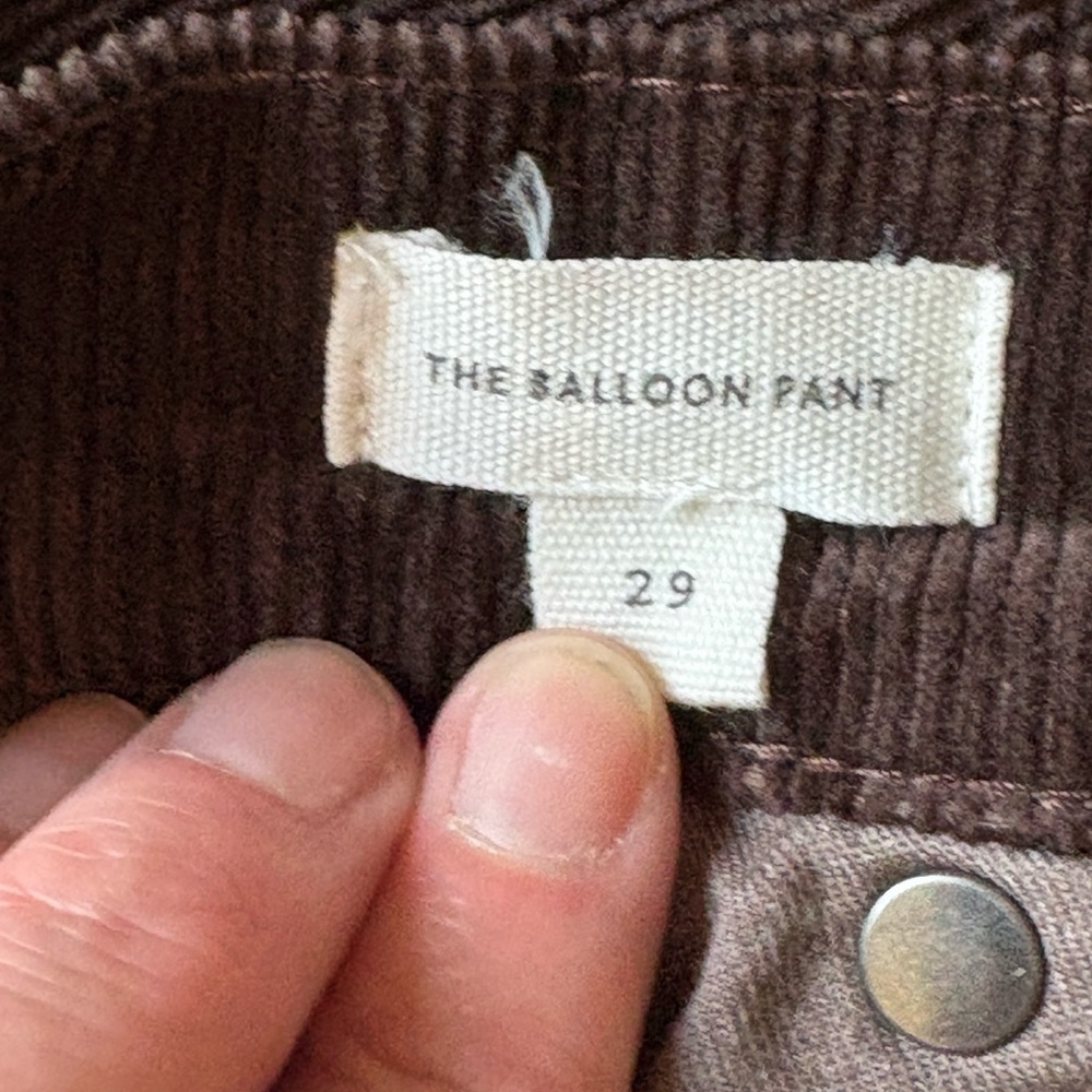 Madewell Brown Cordoruy The Balloon Pants Size 29 Retro 90s - Picture 12 of 12